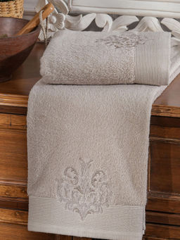 Maspar - Cotton Embroidery Medium Bath Towel White