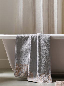 Maspar - Cotton Embroidery Medium Bath Towel Grey