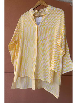 Kapraaha - Chevron Yellow Muslin Shirt