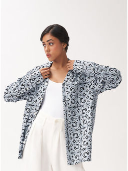 No Grey Area - Grey Kolam Block Print Shirt