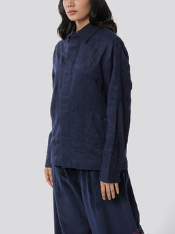 No Grey Area - Navy Blue Maalai Boxy Shirt