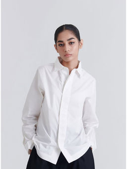 No Grey Area - White Lily Bloom Boxy Shirt
