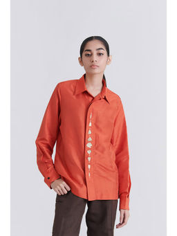 No Grey Area - Orange Lily Bloom Boxy Shirt