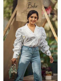 Label Swish - Victorian White Gather Sleeve Shirt