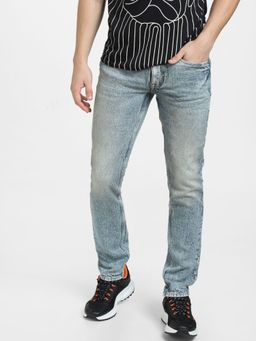 Jack & Jones - Blue Low Rise Washed Glenn Slim Jeans