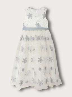 Blue Giraffe - Girls Embellished Fit and Flare Round Neck Dress (Set of 2)