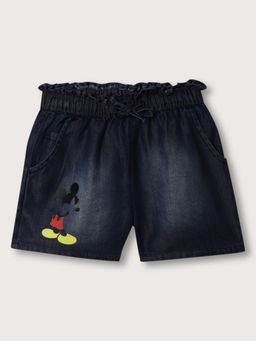 Blue Giraffe - Girls Dark Blue Washed Regular Fit Shorts