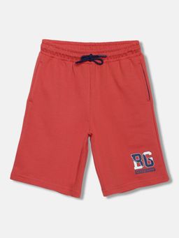 Blue Giraffe - Boys Red Solid Regular Fit Shorts