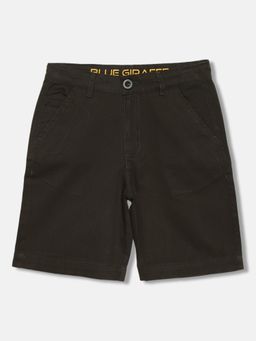 Blue Giraffe - Boys Olive Solid Regular Fit Shorts