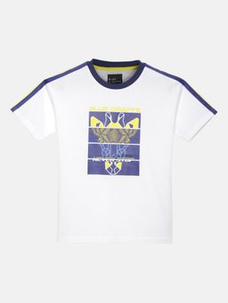 Blue Giraffe - Boys White Graphic Round Neck Short Sleeves T-Shirt