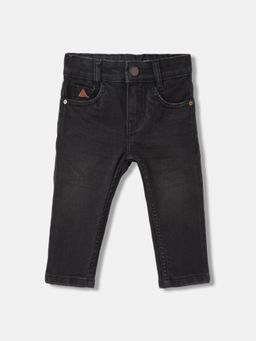 Blue Giraffe - Boys Black Solid Straight Fit Jeans