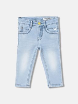 Blue Giraffe - Boys Blue Solid Straight Fit Jeans