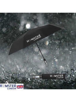 Hamster London - Wooden Automatic Open & Close Pocket Folding Umbrella - Black