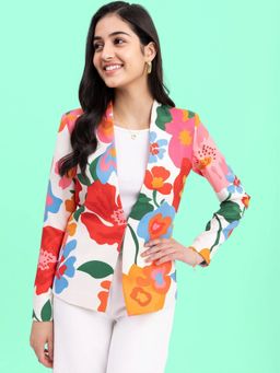FableStreet - Floral Print Blazer - Multicolour