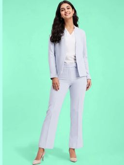 FableStreet - Open Front Blazer & Trouser Co-Ord - Light Blue (Set of 2)