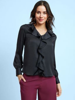 FABLE STREET - Ruffle Detail Top - Black