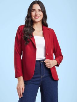 FableStreet - Single Breasted Blazer - Red