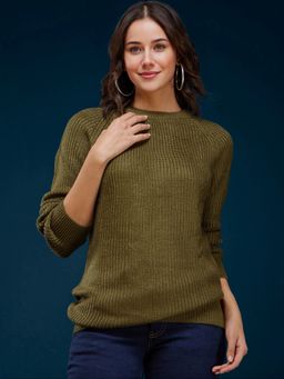 FableStreet - LivSoft Pearl Knit Sweater - Olive