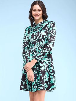 FABLE STREET - Satin Floral Dress - Multi colour