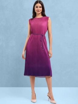 FableStreet - Ombre Pleated Dress - Pink and Purple (Set of 2)