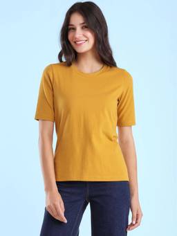 FABLE STREET - Liv Soft Cotton T-Shirt - Mustard