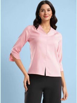 FableStreet - Pleat Detail Top - Dusty Pink