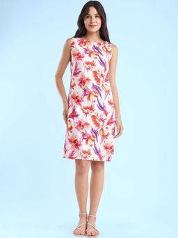 FableStreet - Floral Shift Dress - Multi -Color