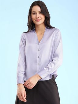 FABLE STREET - Satin Shirt Lavender