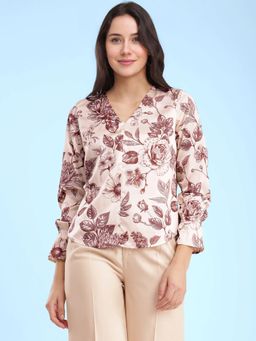 FableStreet - Womens Satin Floral Top