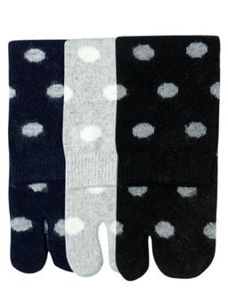 NEXT2SKIN - Women's Winter Ankle Thumb Socks With Polka Dots Pattern -Multi-Color (Pack of 3)