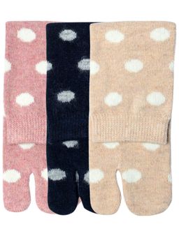 NEXT2SKIN - Women's Winter Ankle Thumb Socks With Polka Dots Pattern -Multi-Color (Pack of 3)
