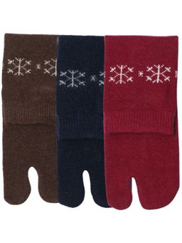 NEXT2SKIN - Women'S Woollen Winter Ankle Thumb Socks -Multi-Color (Pack Of 3)
