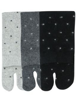NEXT2SKIN - Women's Woollen Winter Ankle Thumb Socks With Dotted Motif-Multi-Color (Pack of 3)