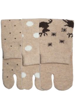 NEXT2SKIN - Women'S Thermal Woollen Socks -Beige (Pack Of 3)