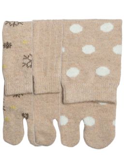 NEXT2SKIN - Women'S Wool Winter Socks -Beige (Pack Of 3)