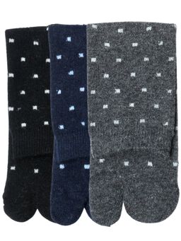 NEXT2SKIN - Women's Winter Ankle Thumb Socks With Square Dot Pattern-Multi-Color (Pack of 3)