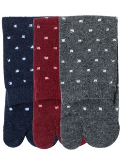 NEXT2SKIN - Women's Winter Ankle Thumb Socks With Square Dot Pattern-Multi-Color (Pack of 3)