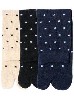 NEXT2SKIN - Women's Winter Ankle Thumb Socks With Square Dot Pattern-Multi-Color (Pack of 3)