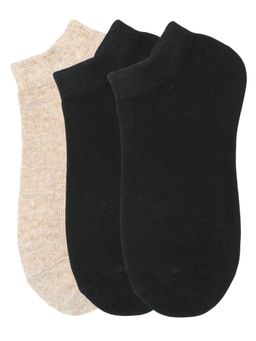 NEXT2SKIN - Women'S Woollen Winter Fleece Sneaker Socks-Multi-Color (Pack Of 3)