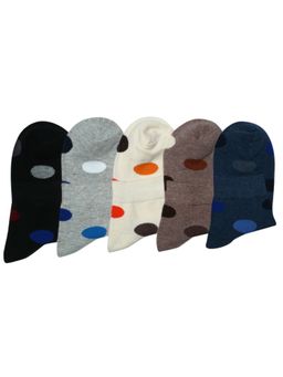 NEXT2SKIN - Women'S Cotton Ankle Socks with Polka Dots -Multi-Color (Pack Of 5)