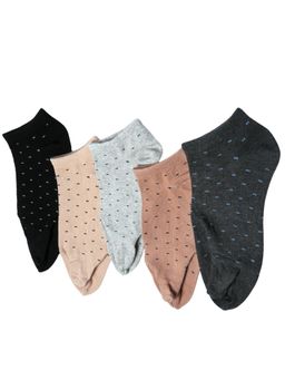 NEXT2SKIN - Women's Sneaker Cotton Thumb Polka Dots Pattern Socks -Multi-Color (Pack of 5)