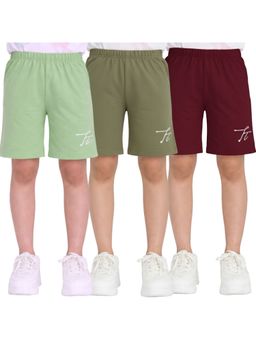 TotzTouch - Stylish Regular Elastic Multicolor Shorts (Pack of 3)