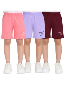 TotzTouch - Stylish Elastic Multicolor Regular Shorts (Pack of 3)