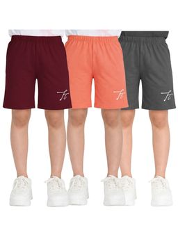 TotzTouch - Multicolour Stylish Elastic Regular Shorts (Pack of 3)