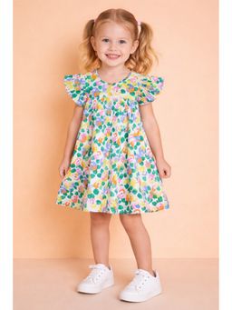 Stylo Bug - Girls All Over Print Multicolor Short Sleeves Knee Length A-Line Dress