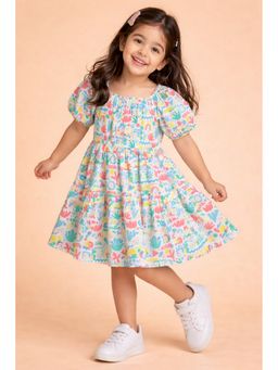 Stylo Bug - Girls All Over Print Multicolor A-Line Dress