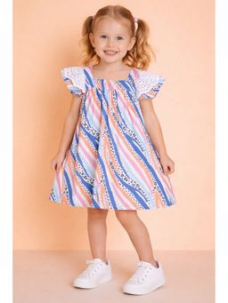 StyloBug - Girls All Over Print Multicolor A-Line Dress