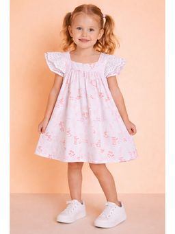 Stylo Bug - Girls All Over Print Off White A-Line Dress