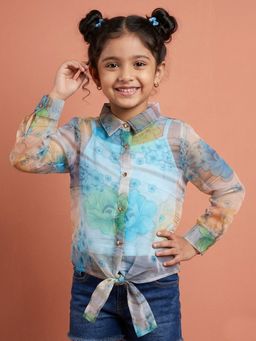 KiddoPanti - Girls Multicolor Floral Cotton Sleeveless Inner Slip with Top