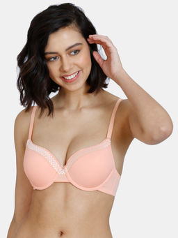 Zivame - Pure Bliss Push Up Wired Medium Coverage Bra - Salmon